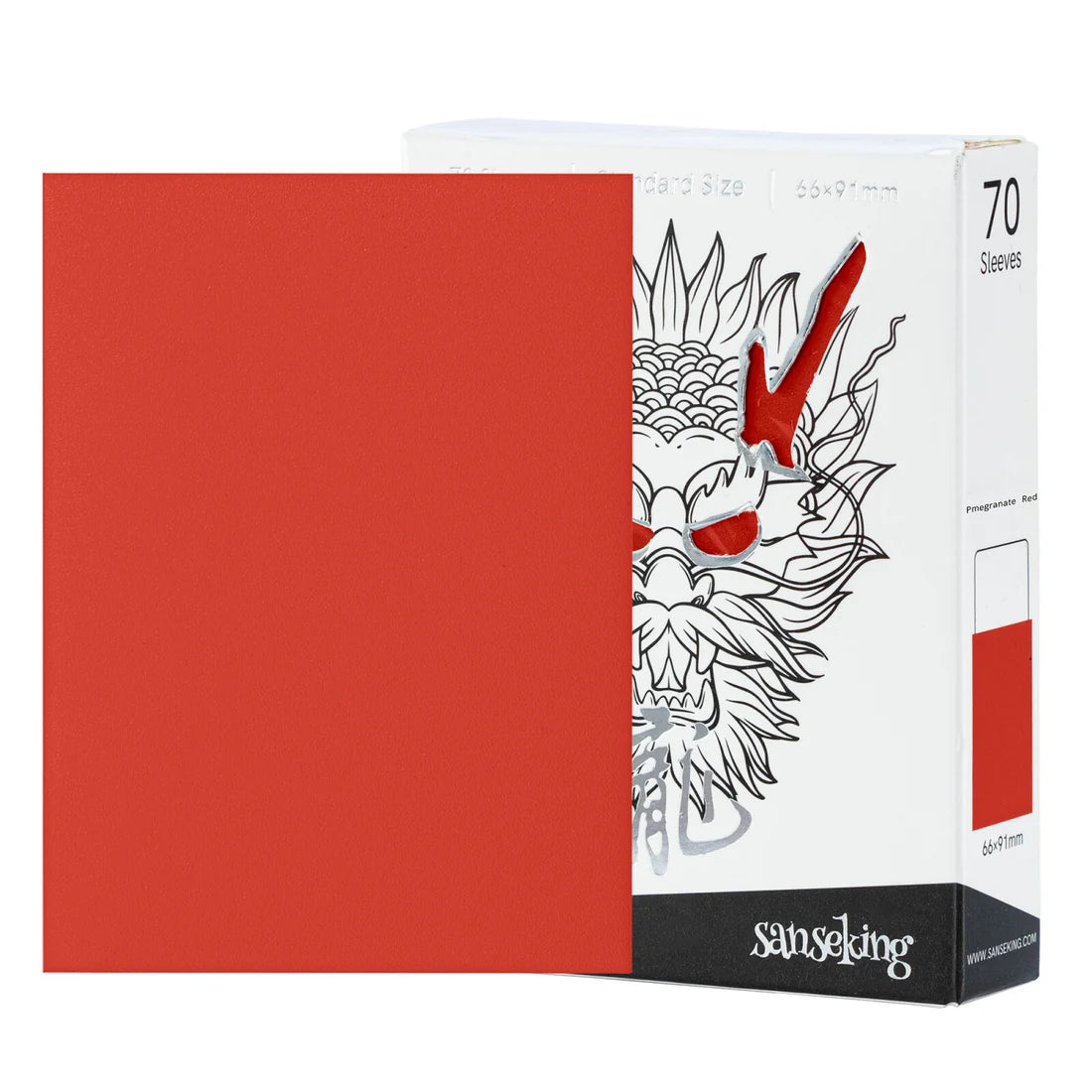 White Dragon Series- Tournament Sleeves-Pomegranate Red