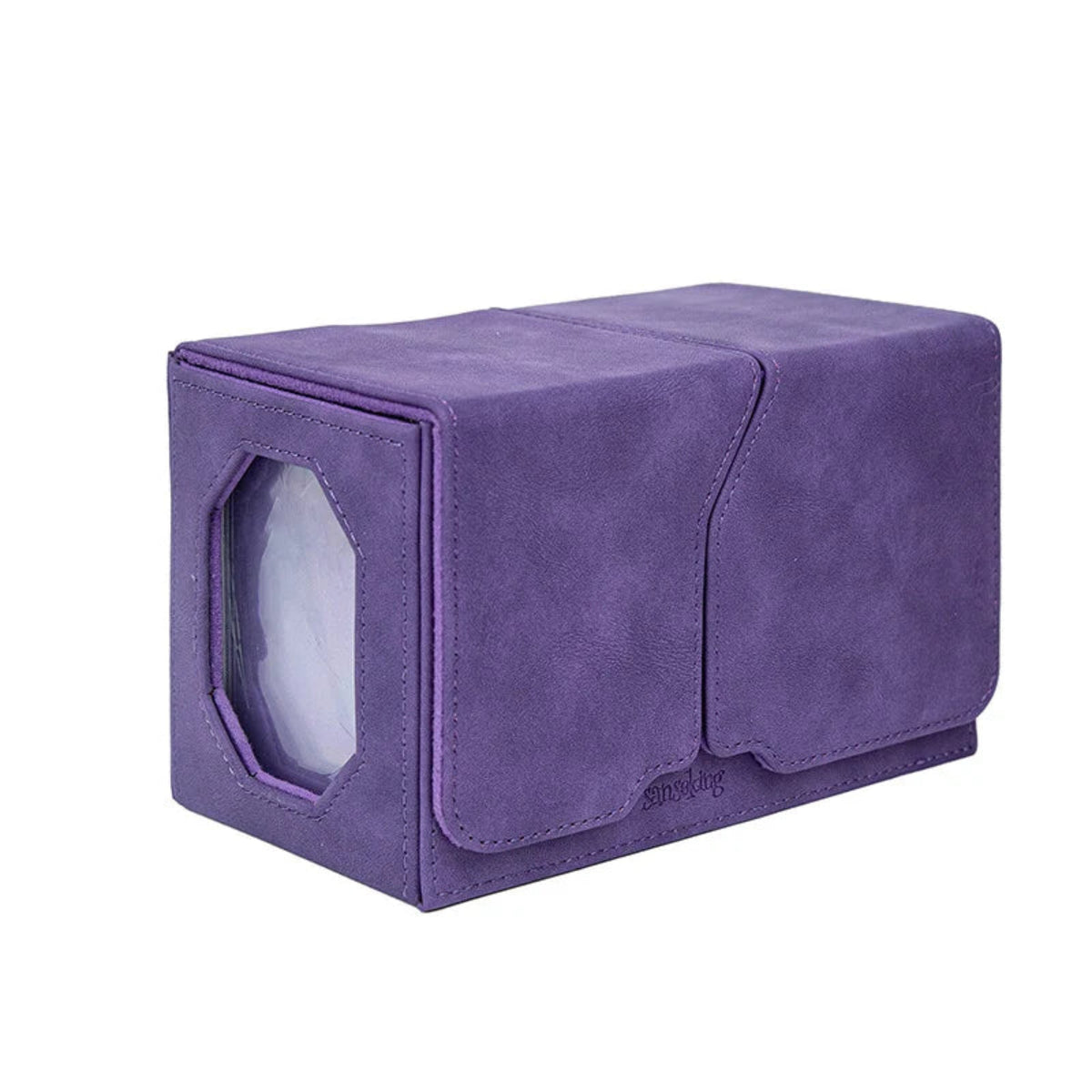 Gemini Double Opening Deck Box with Display Window-Purple