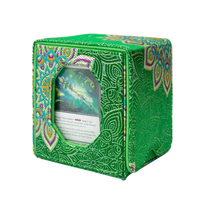 Brocade Deck Box-Green Lotus Blossom