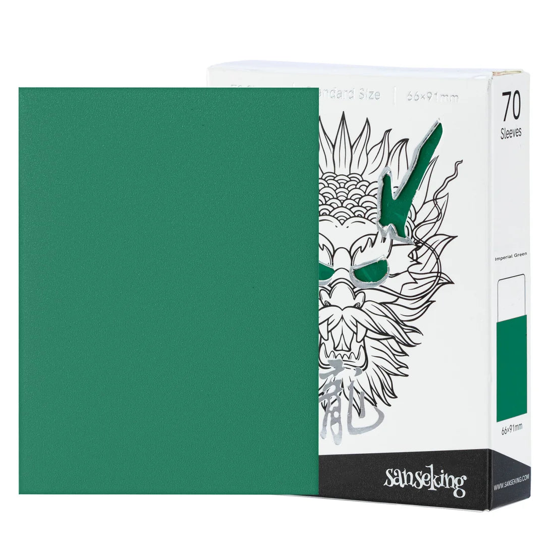 White Dragon Series- Tournament Sleeves-Imperial Green