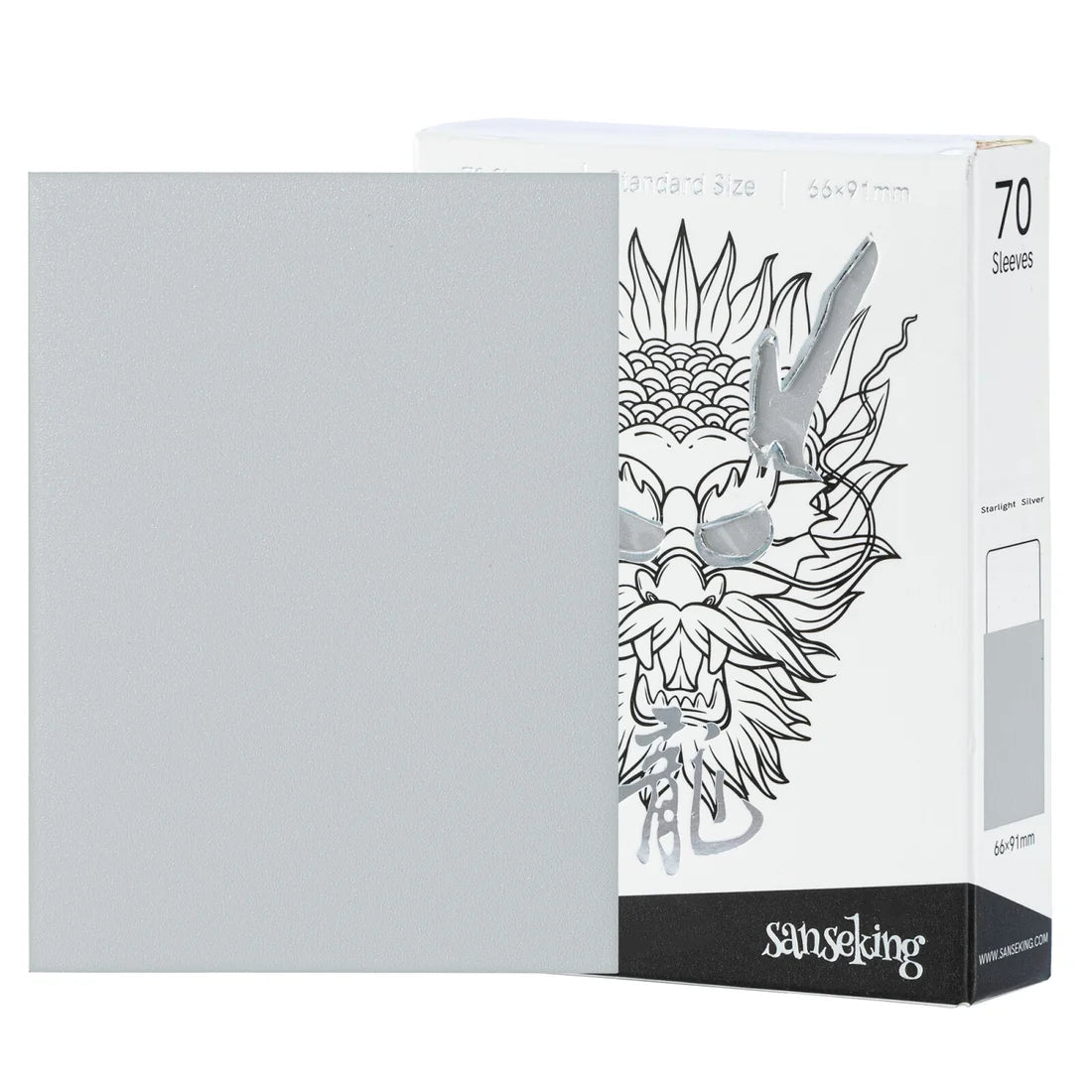 White Dragon Series- Tournament Sleeves-Starlight Silver