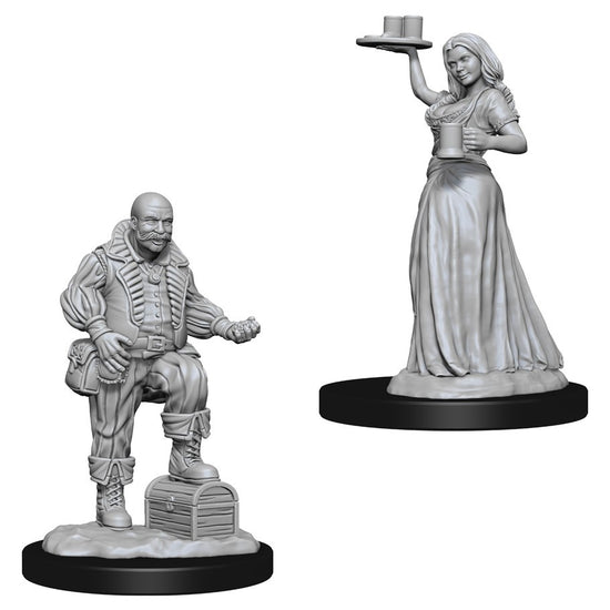 Pathfinder Deep Cuts Unpainted Miniature: Merchant(serving girl/merchant)