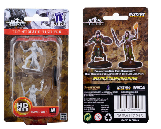 Pathfinder Deep Cuts Unpainted Miniature: Elf Female Fighter