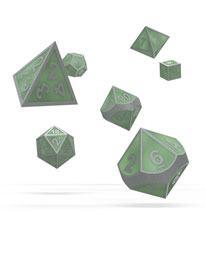 Oakie Doakie Dice RPG Set Metal Glow in the Dark  (7)